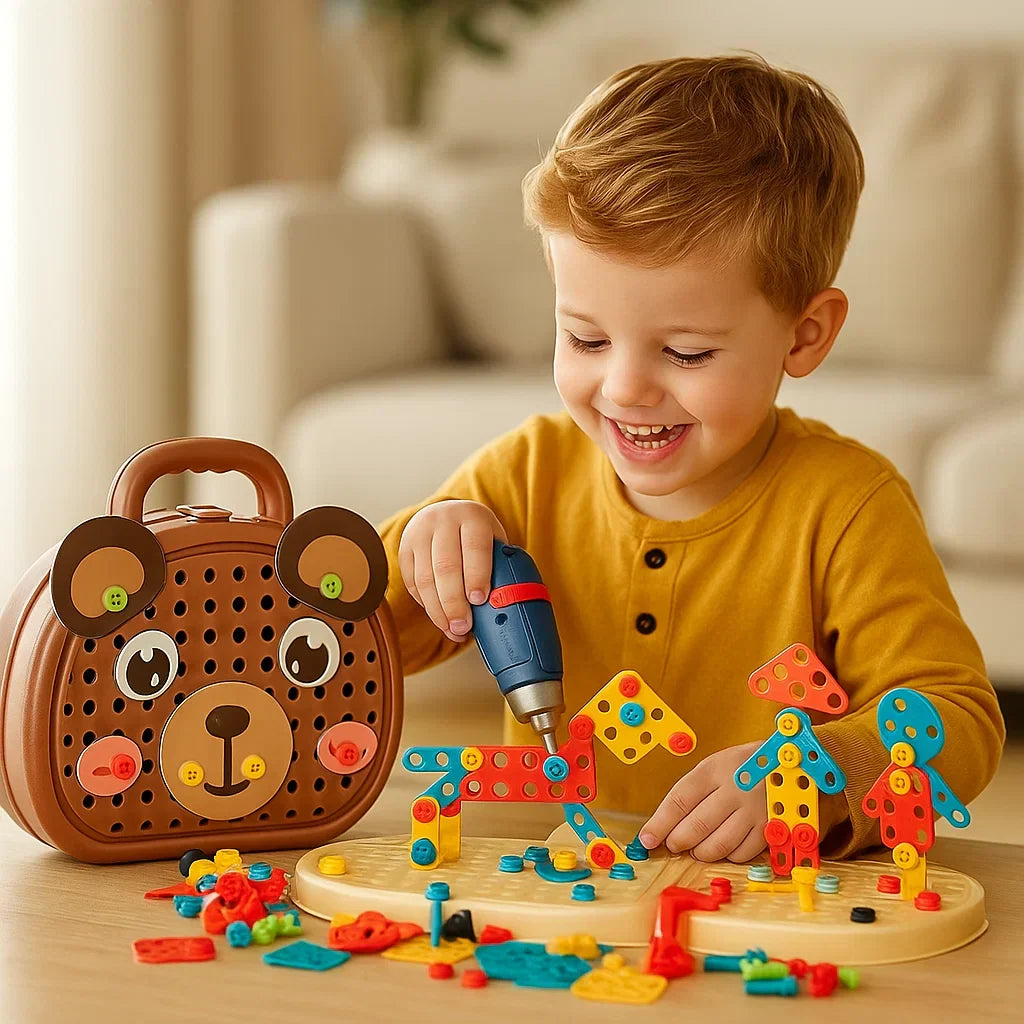Children’s Drill Play Set ⎜ Educational Toolbox with Electric Screwdriver for Building and Role Play