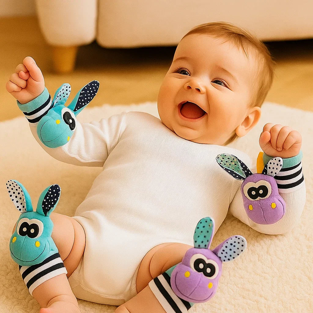 Baby Rattle Wrist and Sock Set ⎜ Colorful Sensory Toys for Early Learning and Motor Skill Development