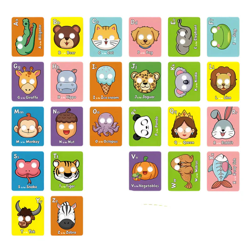 Alphabet Learning Cards with Animal Designs