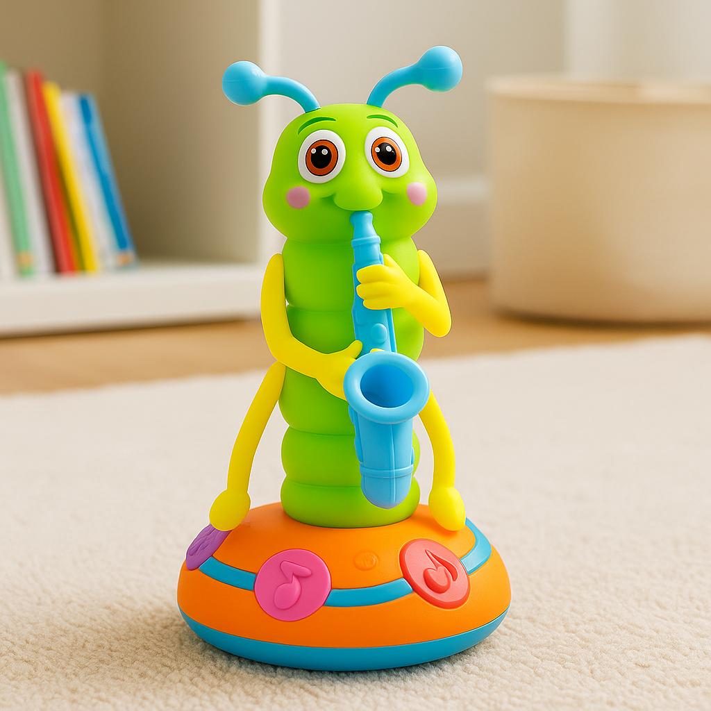 Musical Caterpillar Toy with Saxophone – Dancing Light-Up Baby Learning Toy