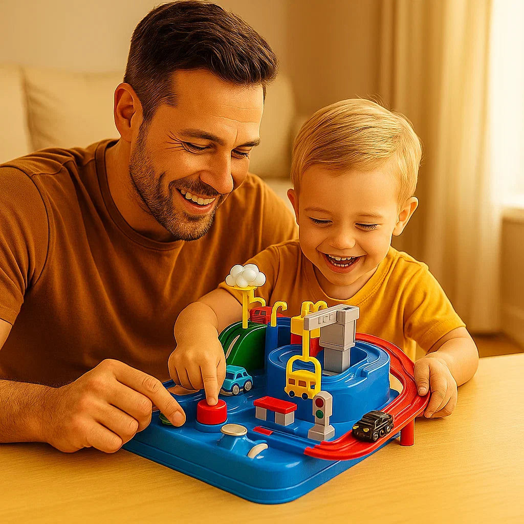 Adventure Car Track Toy for Kids ⎜ Interactive Game for Hand-Eye Coordination and Creative Road Play