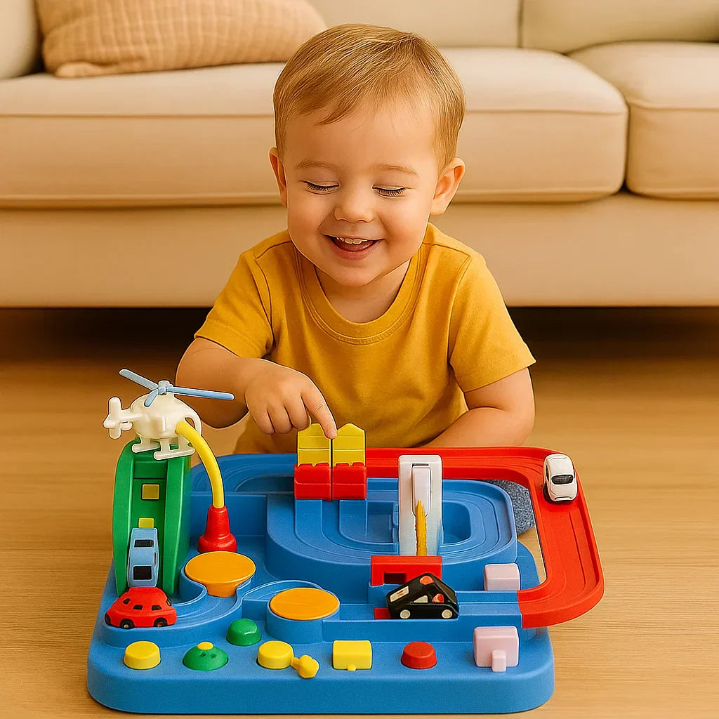 Adventure Car Track Toy for Kids ⎜ Interactive Game for Hand-Eye Coordination and Creative Road Play