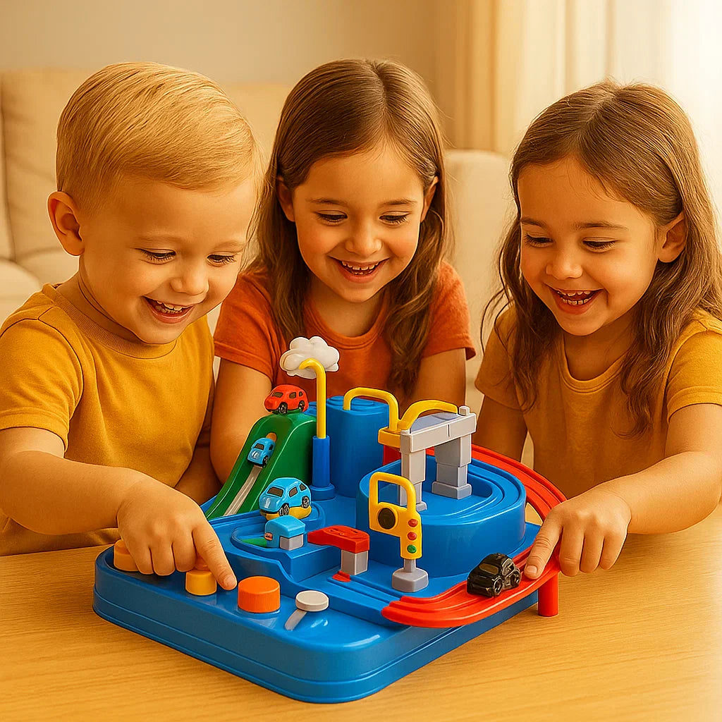 Adventure Car Track Toy for Kids ⎜ Interactive Game for Hand-Eye Coordination and Creative Road Play