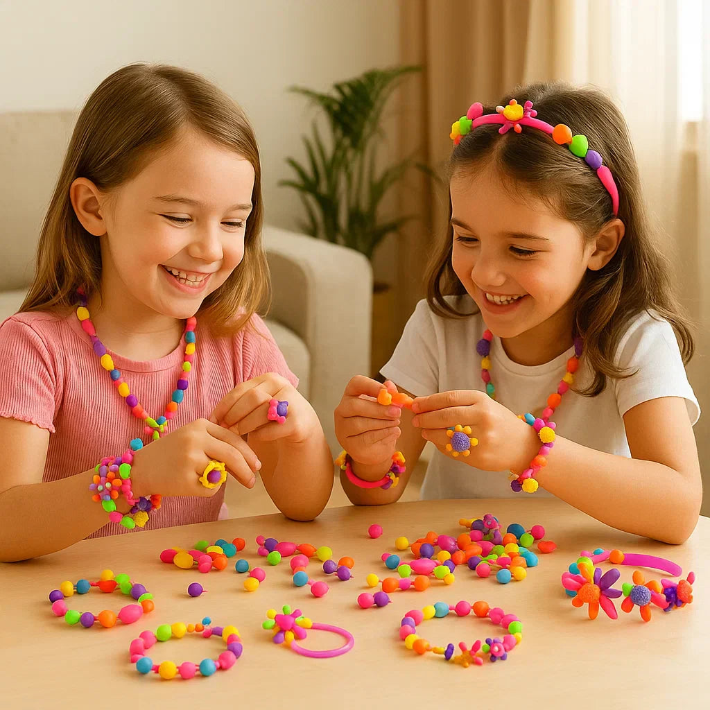 Children’s Pop Beads Set ⎜ Colorful DIY Jewelry Kit for Creative Play and Fine Motor Skill Development