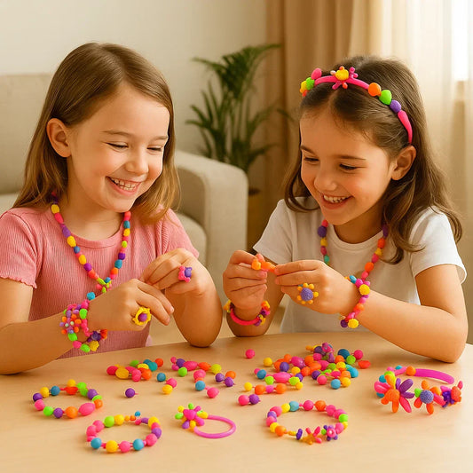 Children’s Pop Beads Set ⎜ Colorful DIY Jewelry Kit for Creative Play and Fine Motor Skill Development