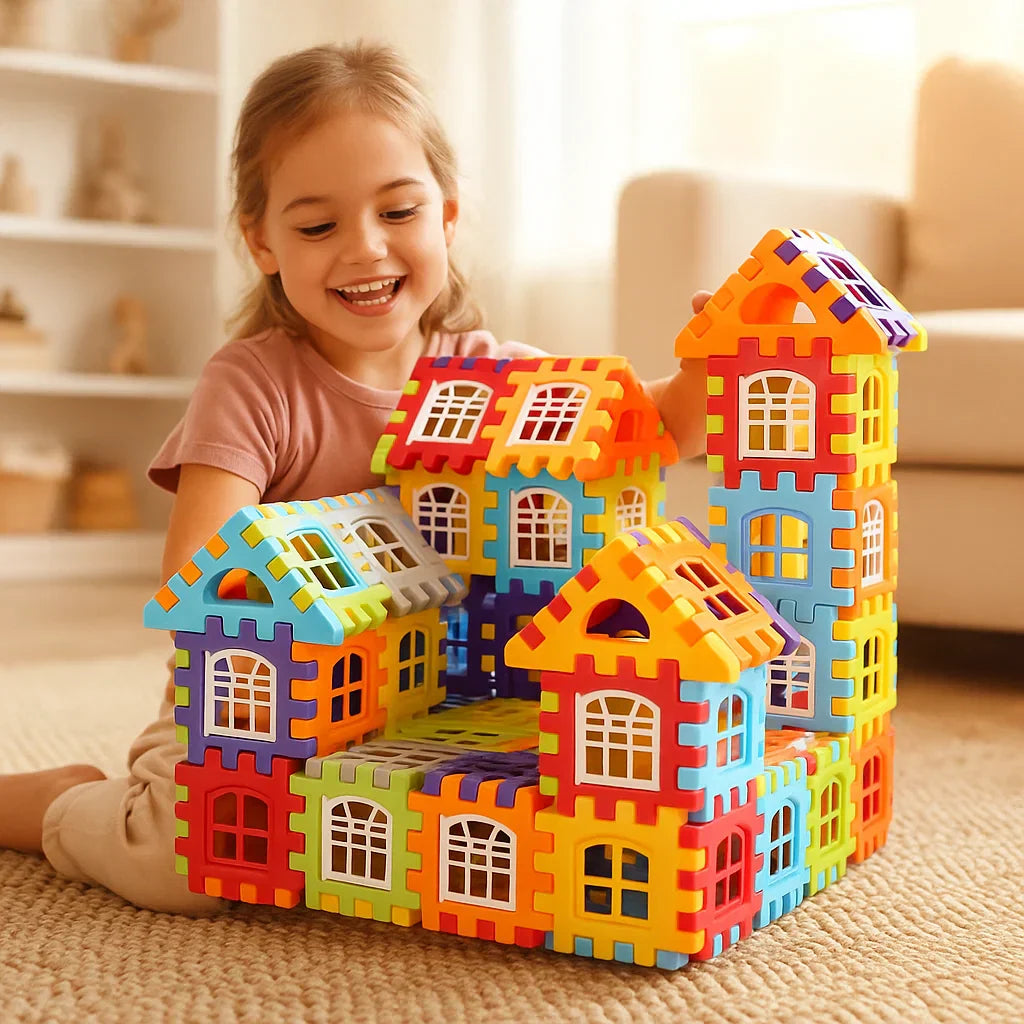 Building Block Set for Kids ⎜ Creative Construction Toy with Windows for Imaginative Learning and Fine Motor Skills