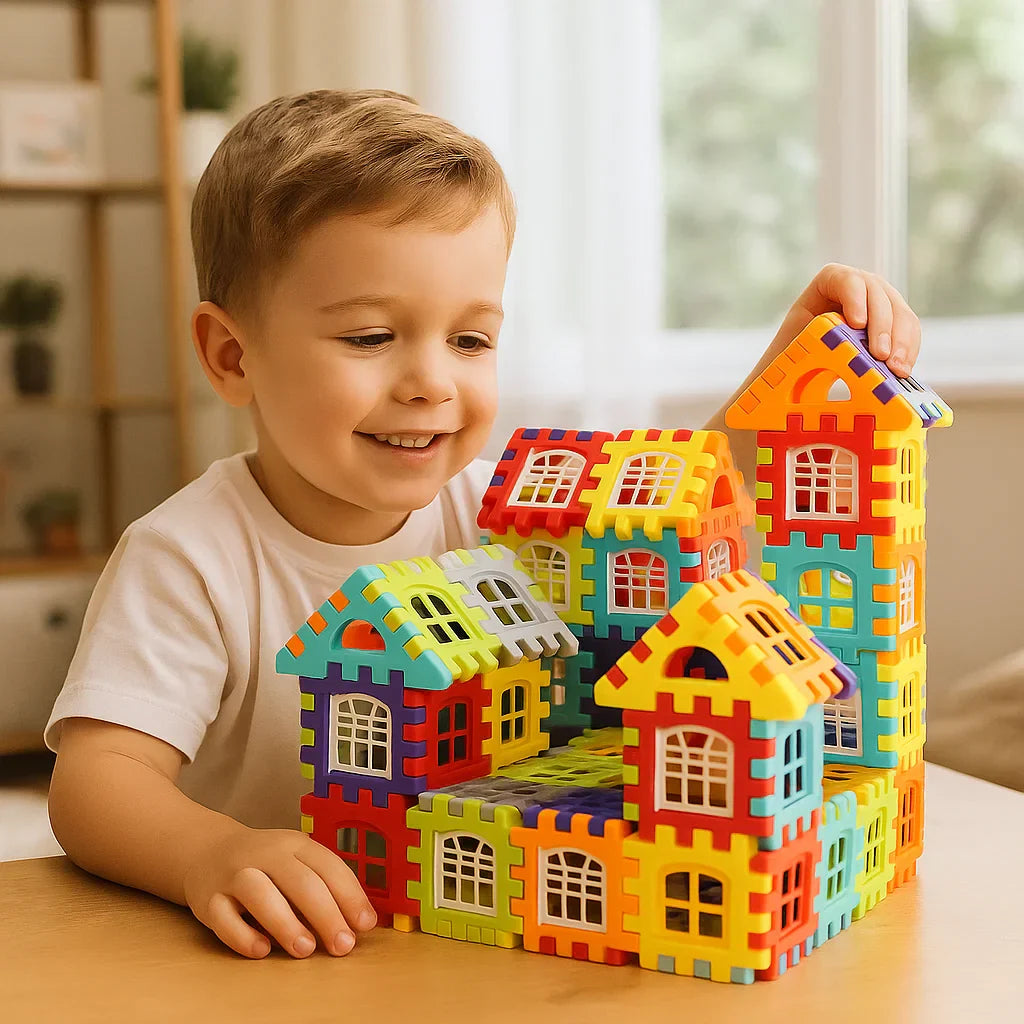 Building Block Set for Kids ⎜ Creative Construction Toy with Windows for Imaginative Learning and Fine Motor Skills