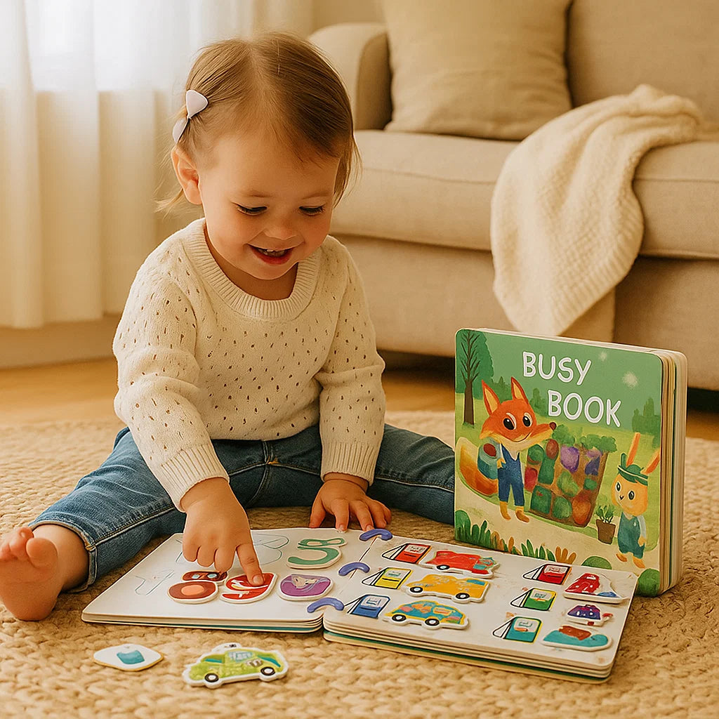 Busy Book for Toddlers ⎜ Interactive Learning Book with Reusable Stickers for Early Education Fun