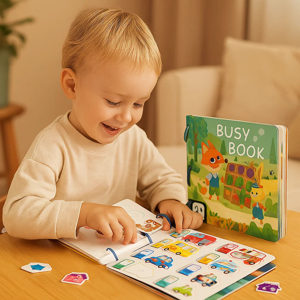 Busy Book for Toddlers ⎜ Interactive Learning Book with Reusable Stickers for Early Education Fun