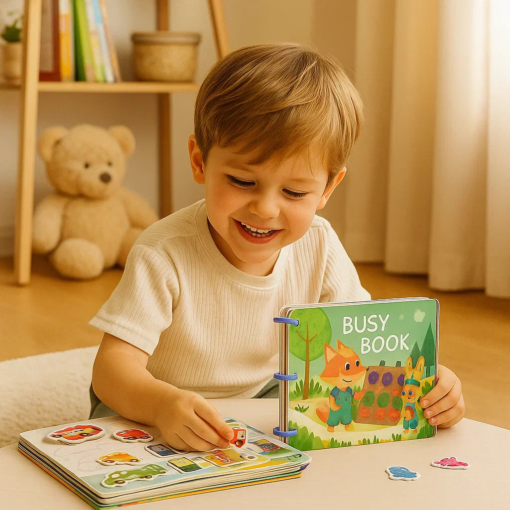 Busy Book for Toddlers ⎜ Interactive Learning Book with Reusable Stickers for Early Education Fun