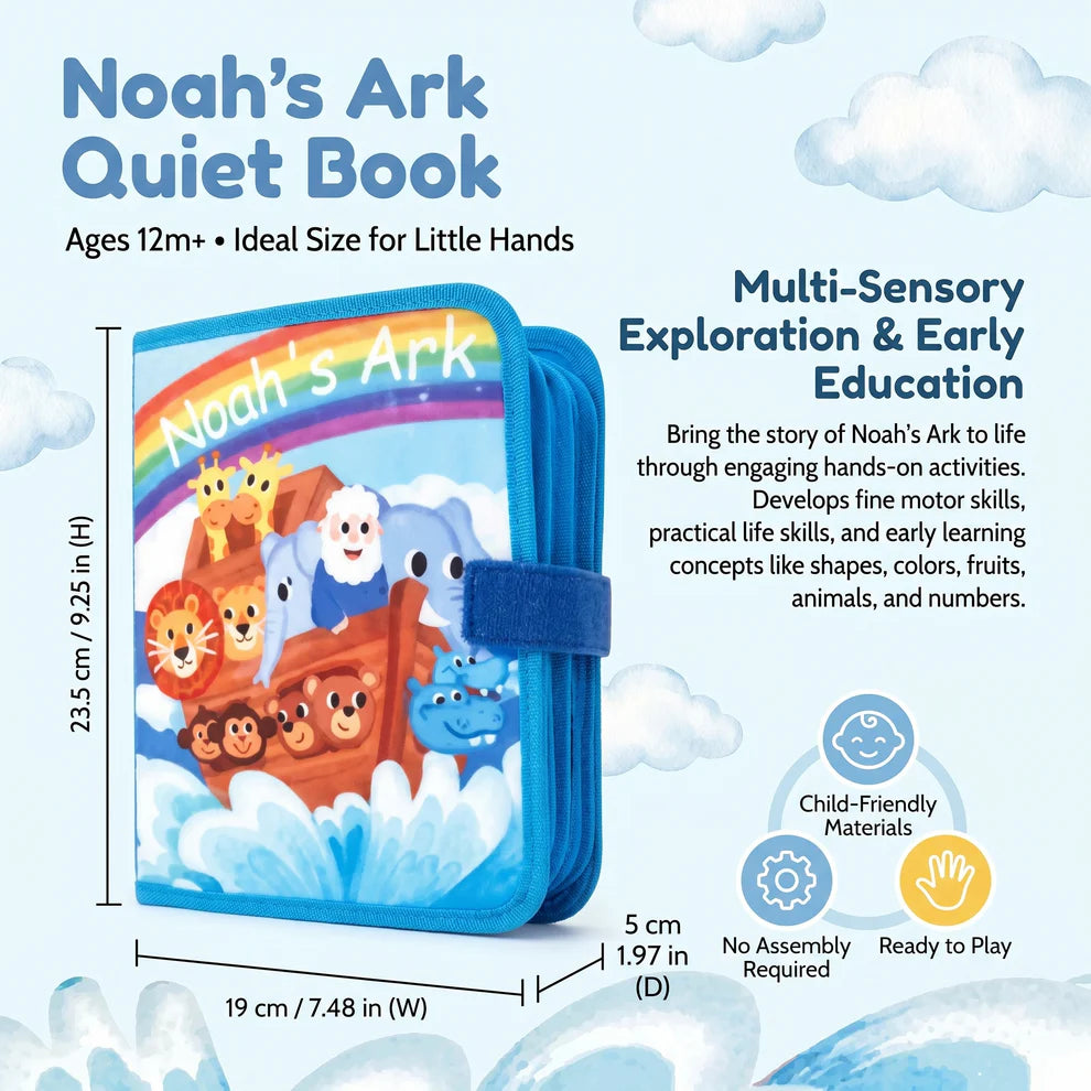 Noah's Ark Montessori Quiet Book | Interactive Sensory Busy Book for Toddlers