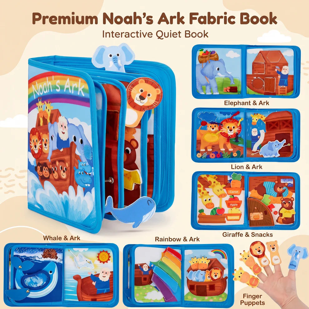 Noah's Ark Montessori Quiet Book | Interactive Sensory Busy Book for Toddlers