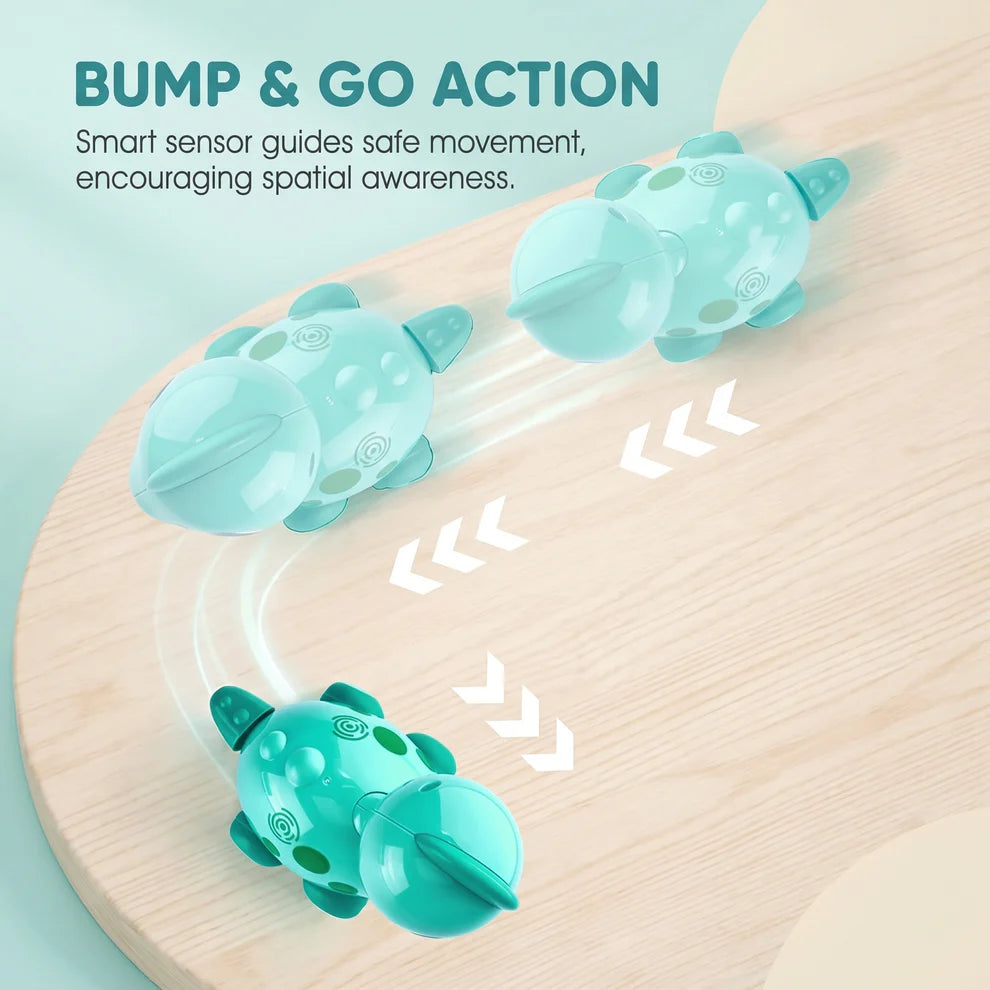 Interactive Dinosaur Toy for Babies | Touch & Go Musical Crawling Toy with Lights