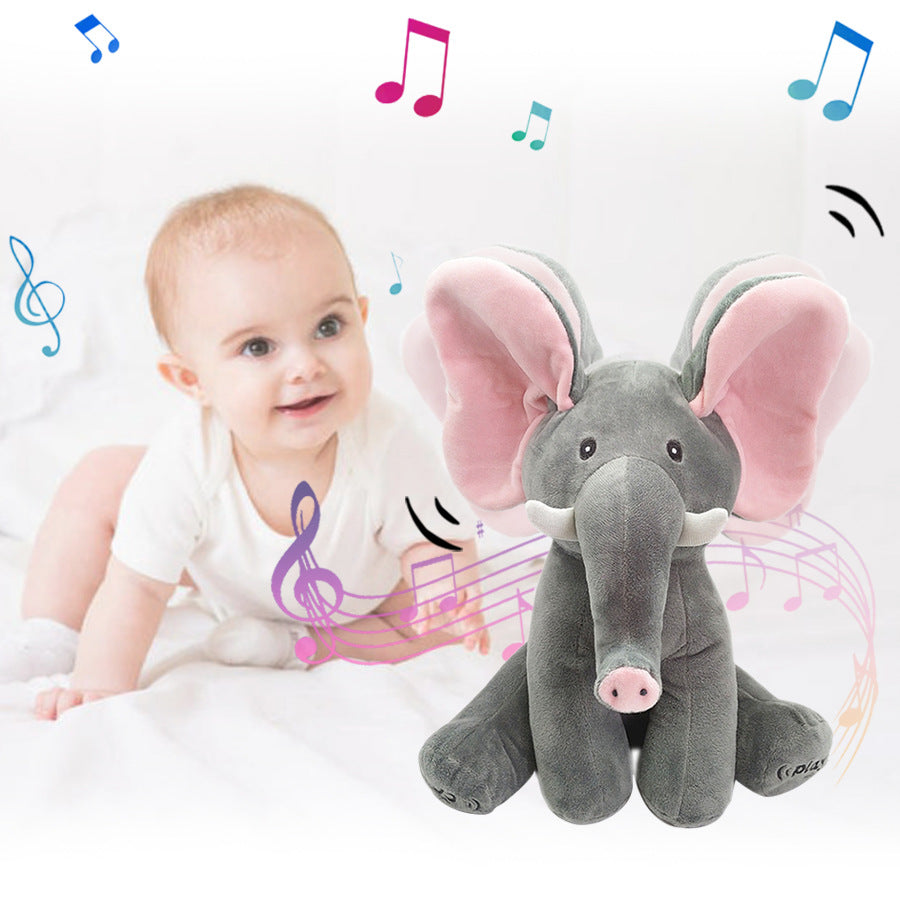 Plush Elephant Toy – Soft Stuffed Animal with Ears and Scarf for Kids