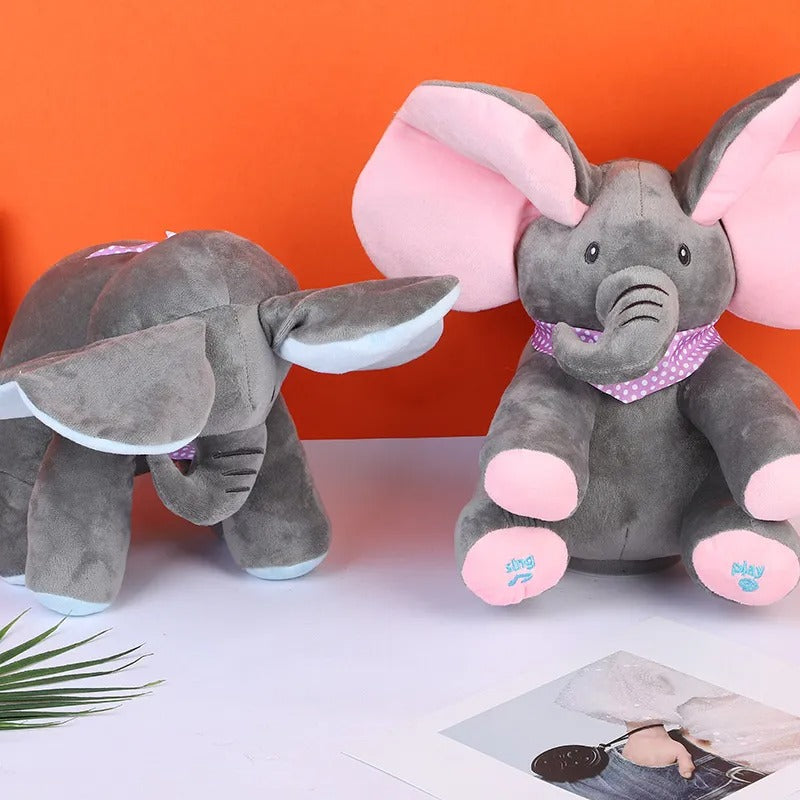 Plush Elephant Toy – Soft Stuffed Animal with Ears and Scarf for Kids