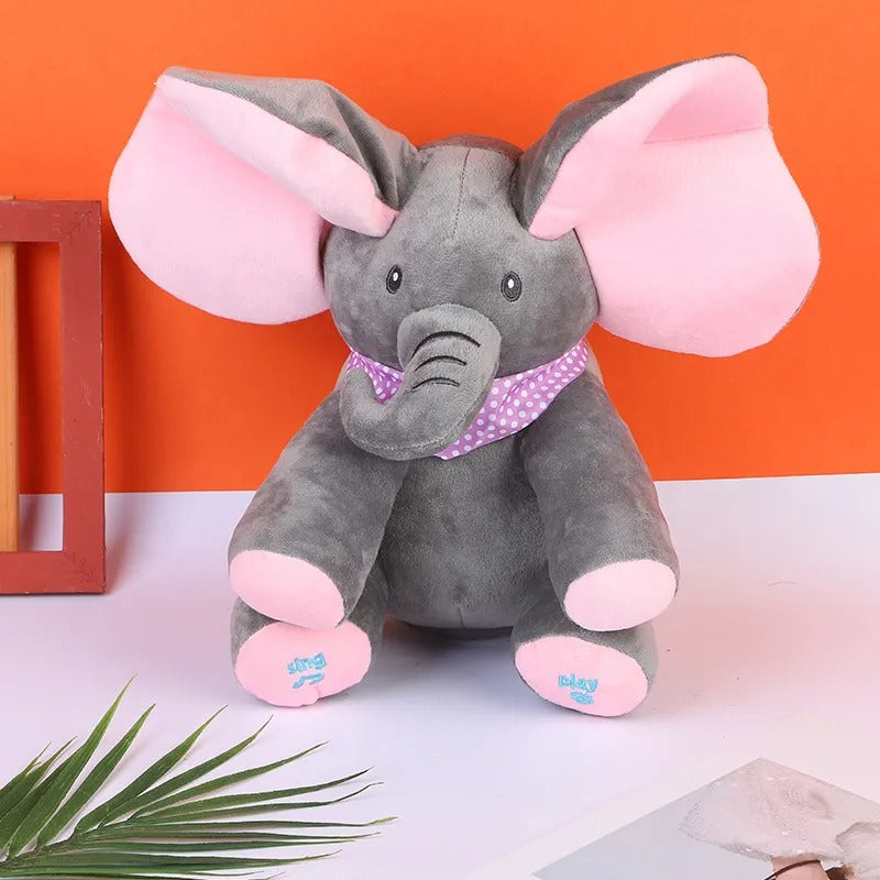 Plush Elephant Toy – Soft Stuffed Animal with Ears and Scarf for Kids