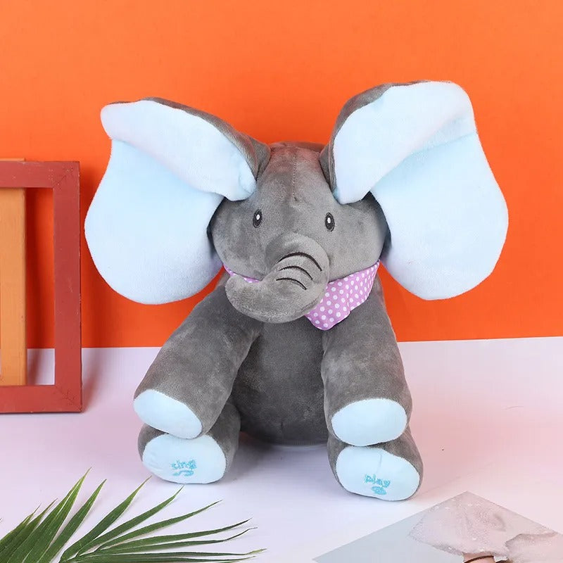 Plush Elephant Toy – Soft Stuffed Animal with Ears and Scarf for Kids