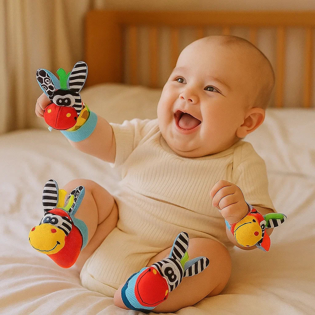 Baby Rattle Wrist and Sock Set ⎜ Colorful Sensory Toys for Early Learning and Motor Skill Development